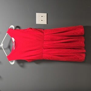 Esley - Red Dress with Polka Dot Lining